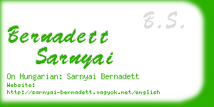 bernadett sarnyai business card